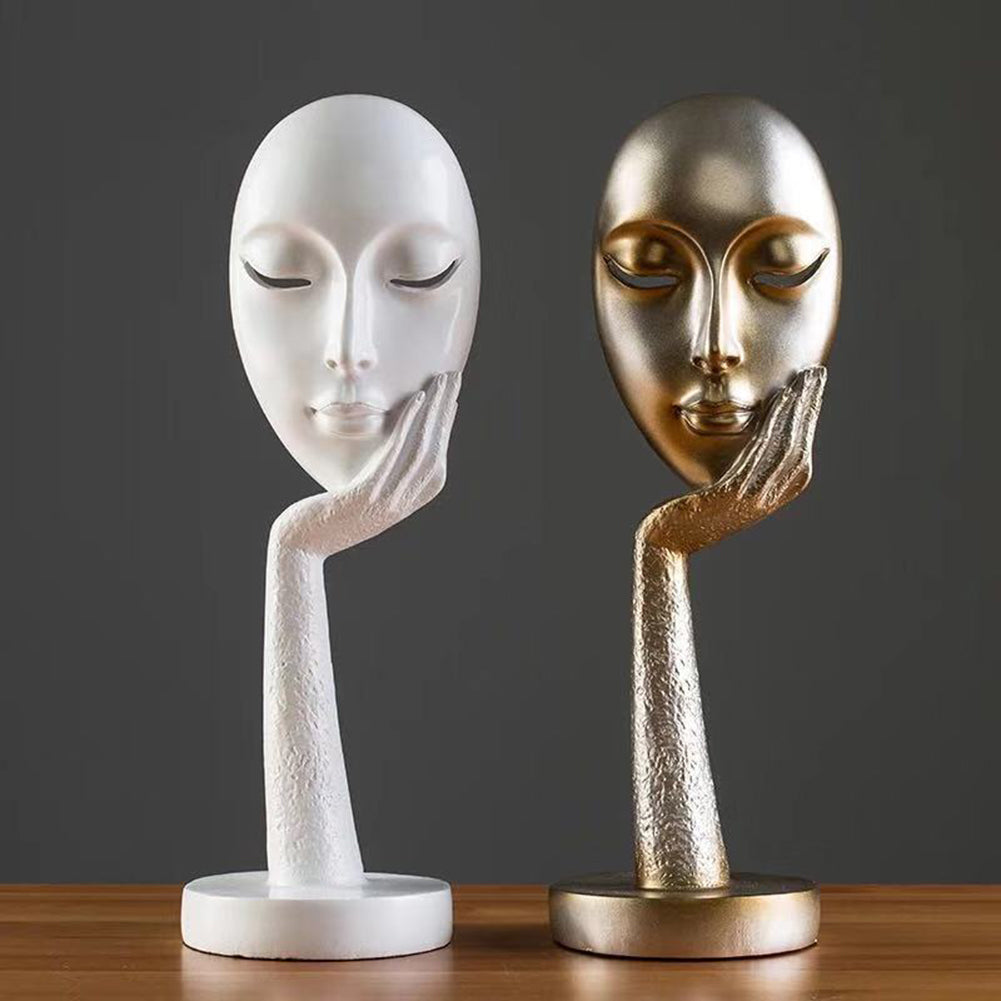 Nordic Abstract Art Thinker Thinking Lady Mask Figur