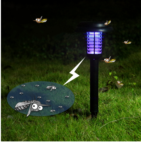 Solar Led Rechargeable Anti-Mosquito Lamp Electronic Fly Bug Zapper