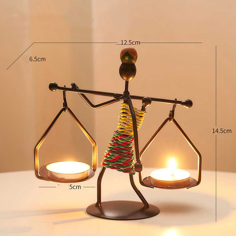 Creative African  statue Candle Holder Iron