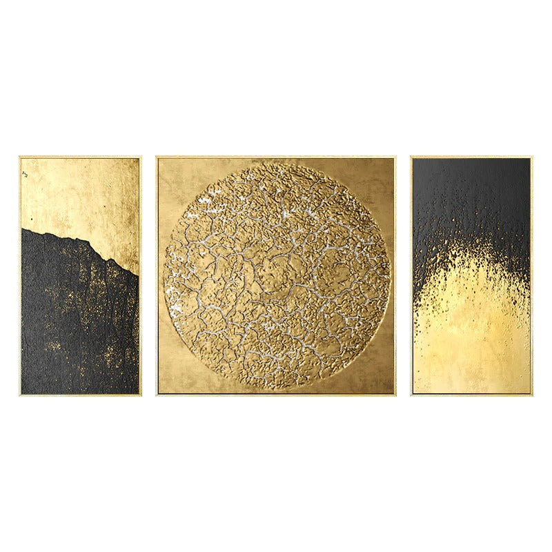 Luxury Abstract Golden Canvas Wall Art