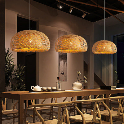 Bamboo Woven Simple Chandelier