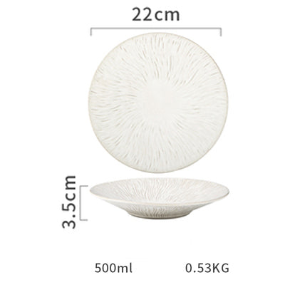 Ceramic Western Dinner Plate  White