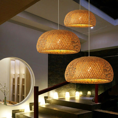 Bamboo Woven Simple Chandelier