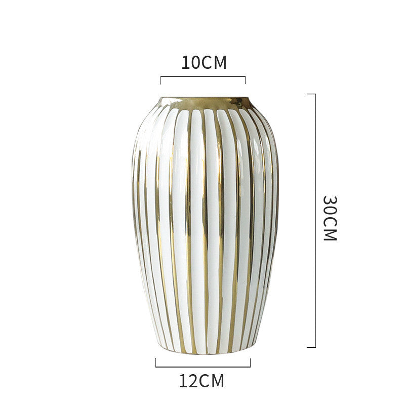 Electroplated Gold Ceramic Vase