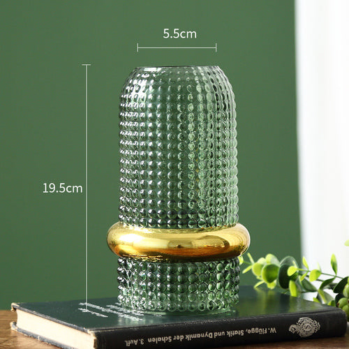 Green  Transparent Glass Vase