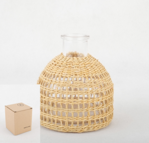 Woven Glass Vase Cover