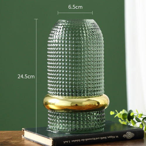 Green  Transparent Glass Vase