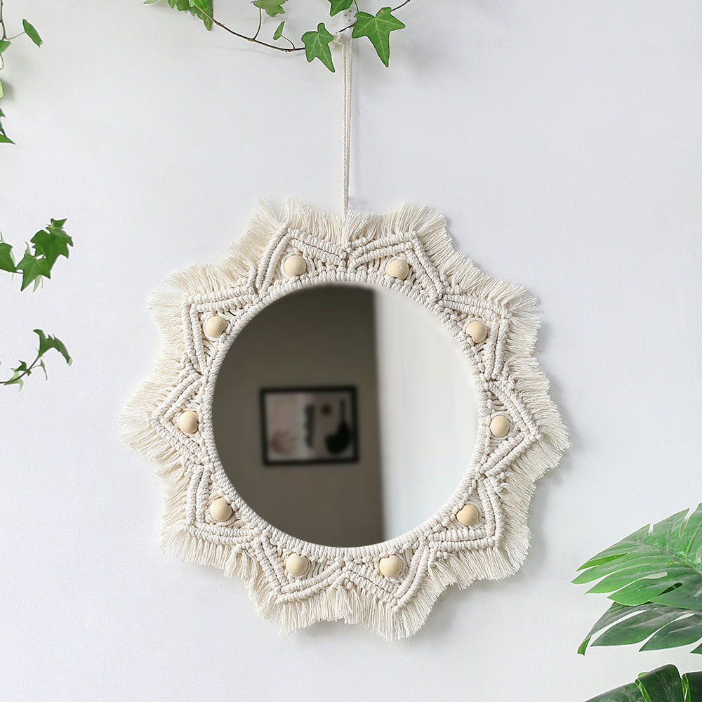 Woven Tapestry Home Accessories Handmade Decorative Mirror