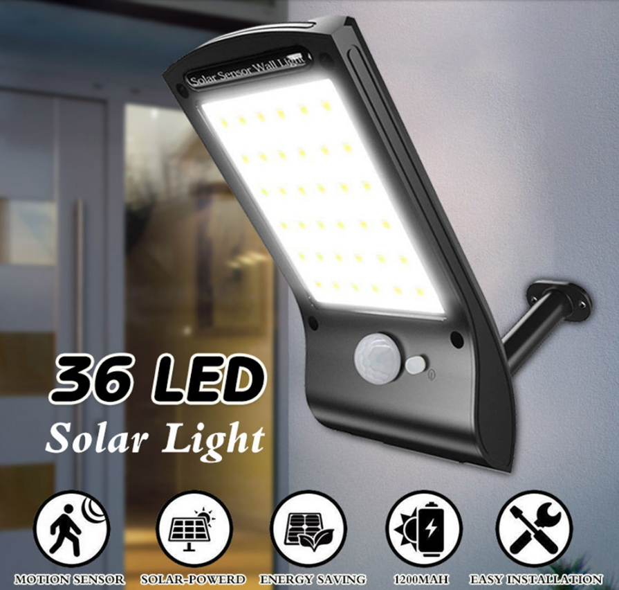 Solar Powered 36 LED PIR Motion Sensor Waterproof Light