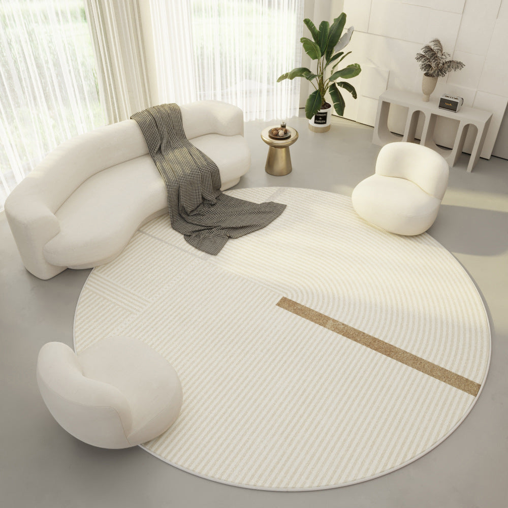 Cream Modern  Round Carpet