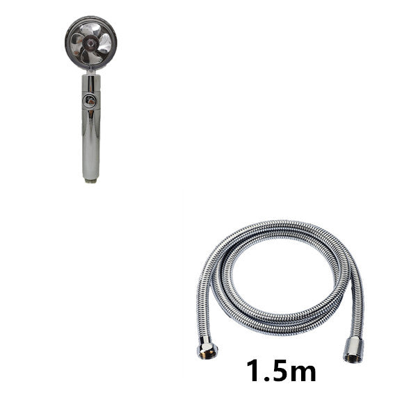 Propellergetriebener Duschkopf mit Stoppknopf und Baumwollfilter-Turbolader-Hochdruck-Handbrausedüse