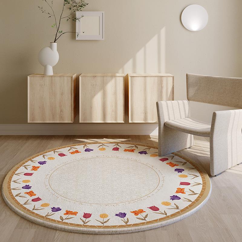 Flowers Round Carpet - Kayluz Home