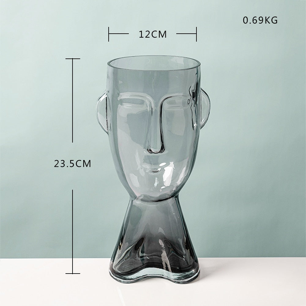 Human Face Glass Vase