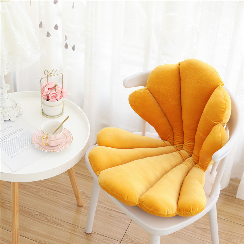 Luxurious Velvet Seal Shell Chair Cushion Unique Rose Seat Pillow