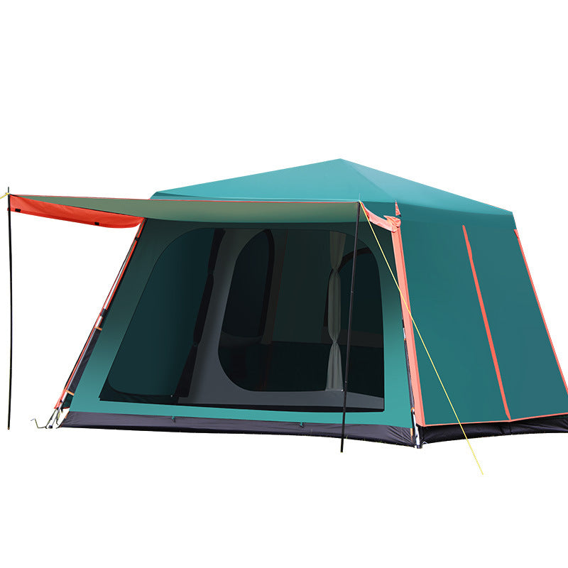 Poteau en aluminium entièrement automatique extérieur 3-8 personnes Double couche épaississement Rainstorm Field Camping Big Tent