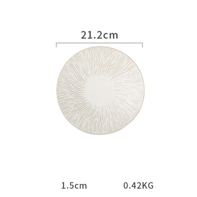 Ceramic Western Dinner Plate  White