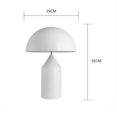 Lampe LED de table champignon en métal doré/blanc/noir