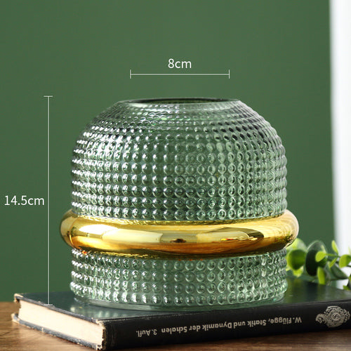 Green  Transparent Glass Vase