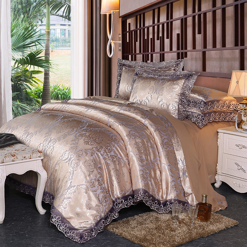 Luxury Silk Four-piece Set Of Satin Jacquard Duvet Cover