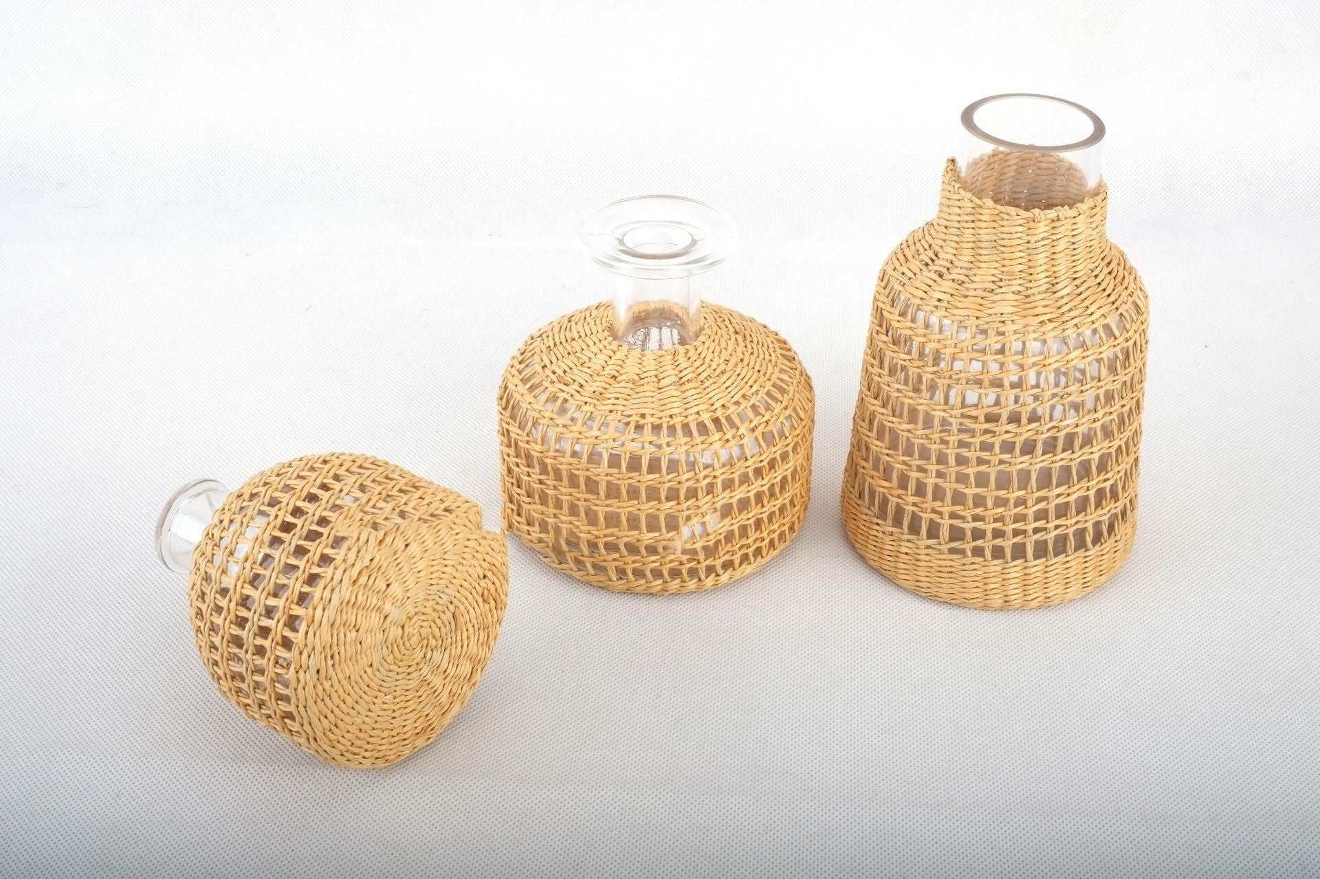 Woven Glass Vase Cover