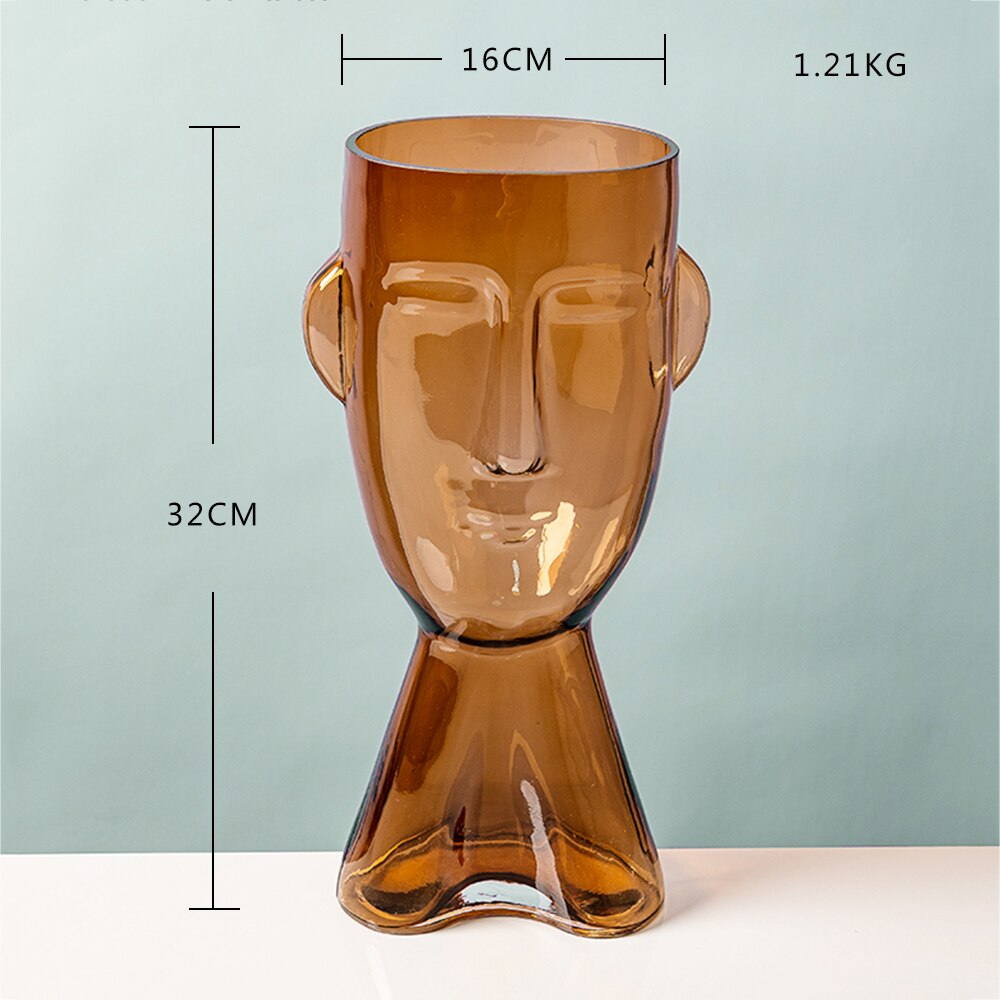 Human Face Glass Vase