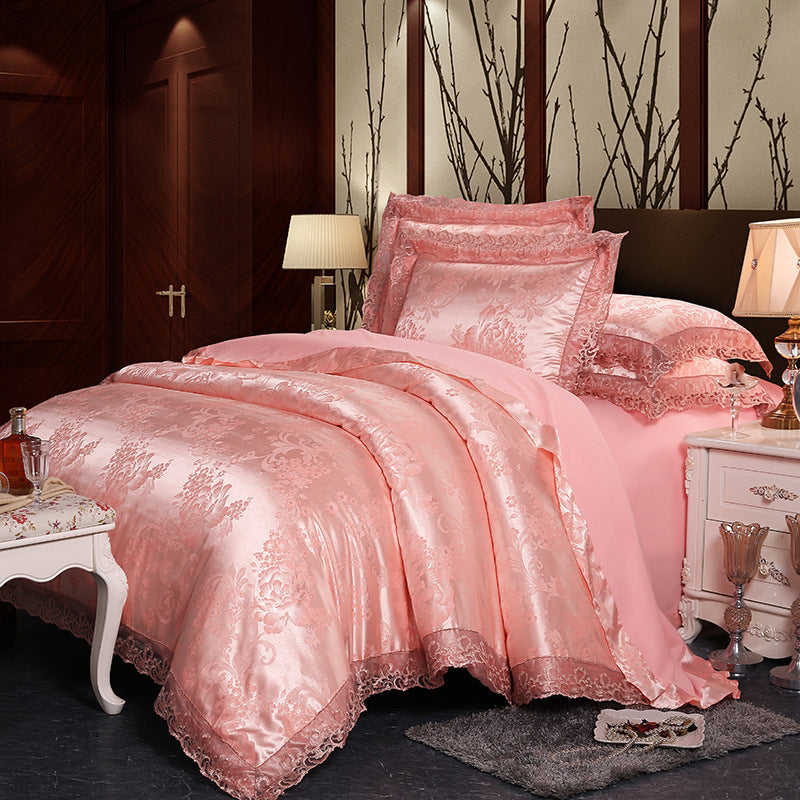 Luxury Silk Four-piece Set Of Satin Jacquard Duvet Cover