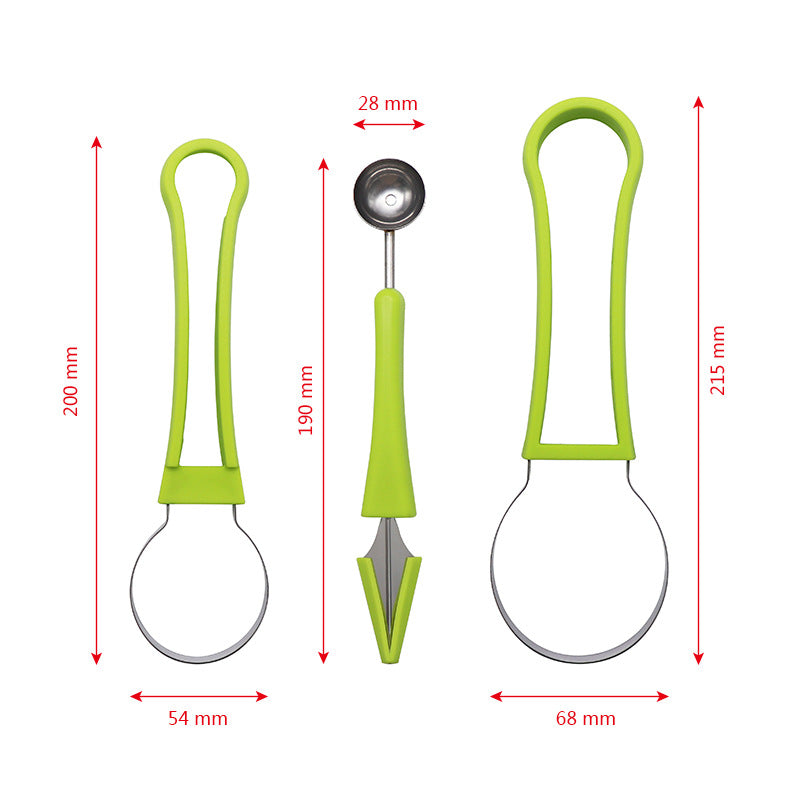 Three-in-one Stainless Steel Multi-purpose Fruit Ball Excavator