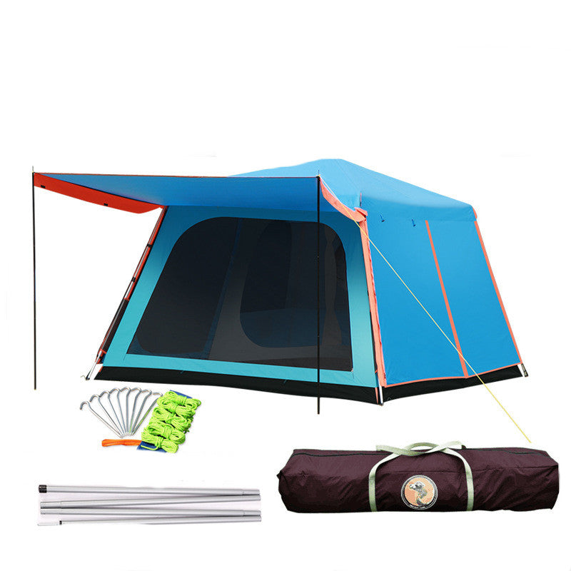 Poteau en aluminium entièrement automatique extérieur 3-8 personnes Double couche épaississement Rainstorm Field Camping Big Tent