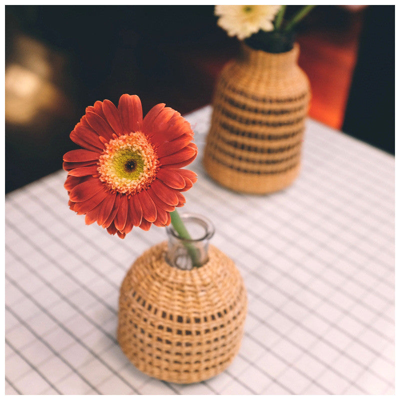 Woven Glass Vase Cover