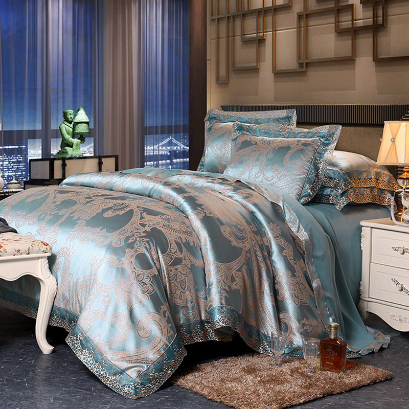 Luxury Silk Four-piece Set Of Satin Jacquard Duvet Cover