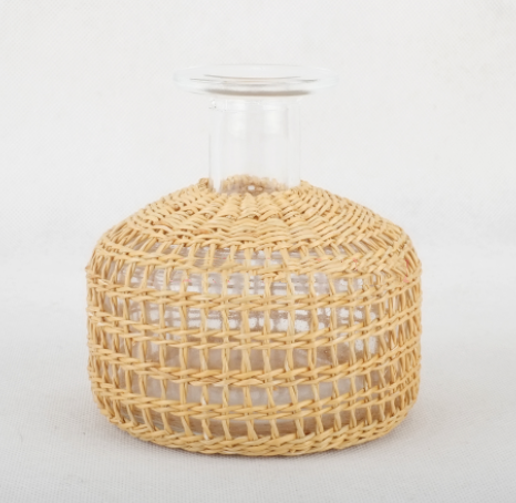 Woven Glass Vase Cover