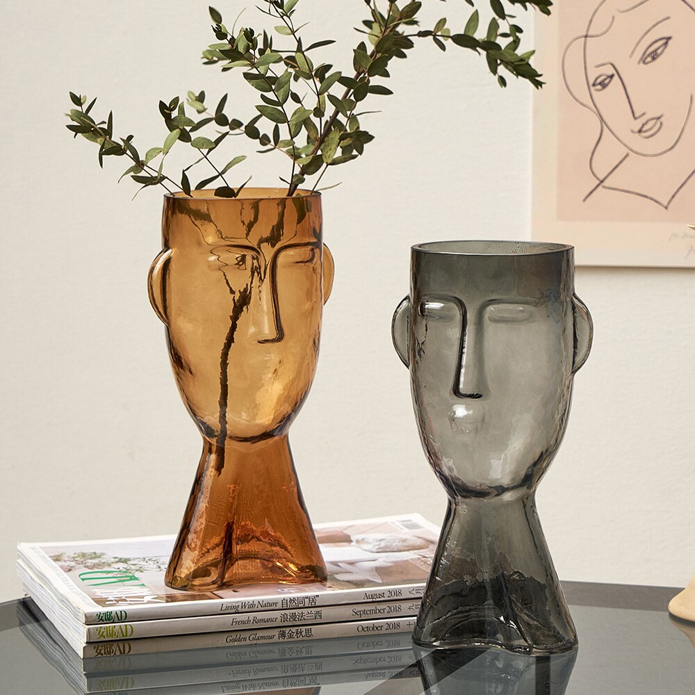 Human Face Glass Vase