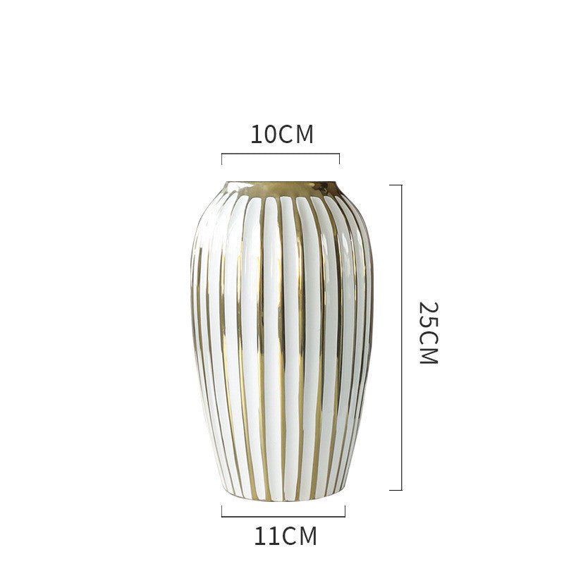 Electroplated Gold Ceramic Vase