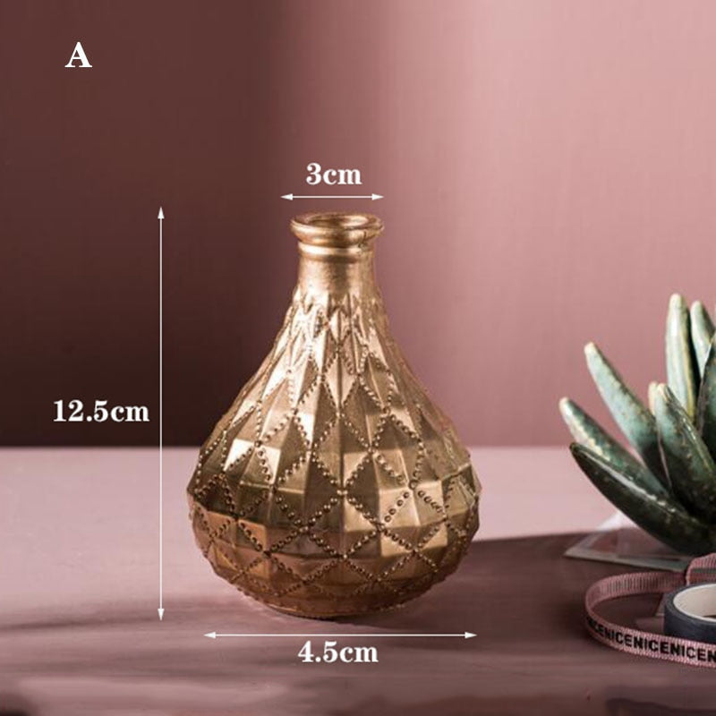 Golden Glass Vase for Home Decoration | Kayluz Home