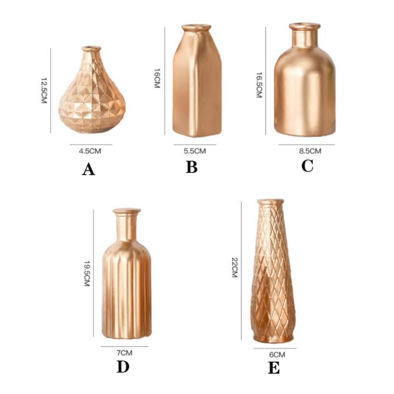 Golden Glass Vase for Home Decoration | Kayluz Home