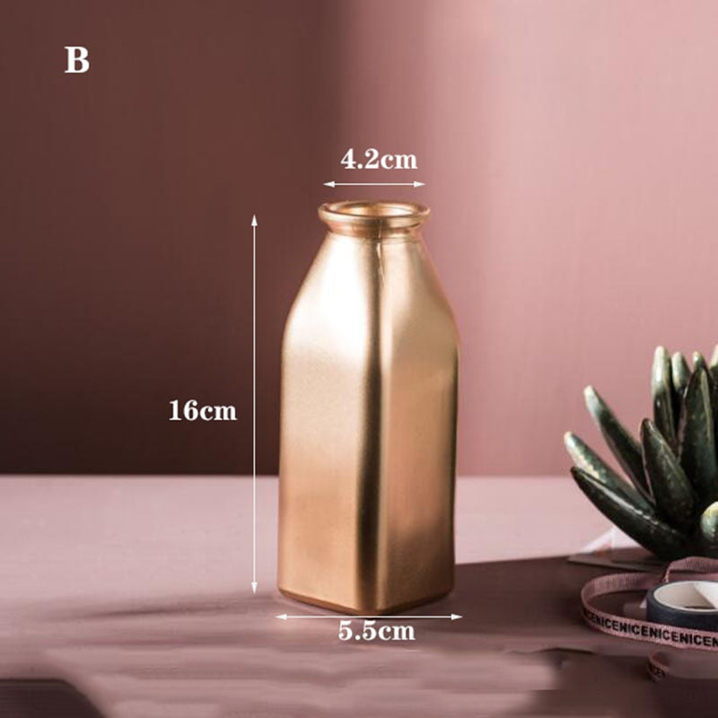 Golden Glass Vase for Home Decoration | Kayluz Home