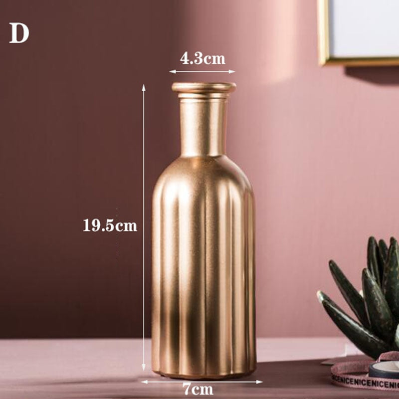 Golden Glass Vase for Home Decoration | Kayluz Home