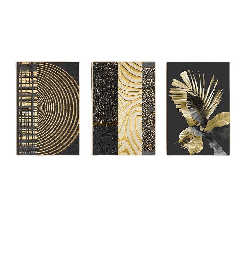 Abstract Golden Paper Poster Canvas Painting