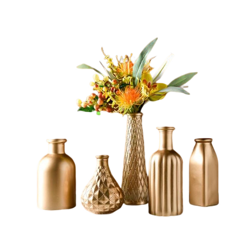 Golden Glass Vase for Home Decoration | Kayluz Home