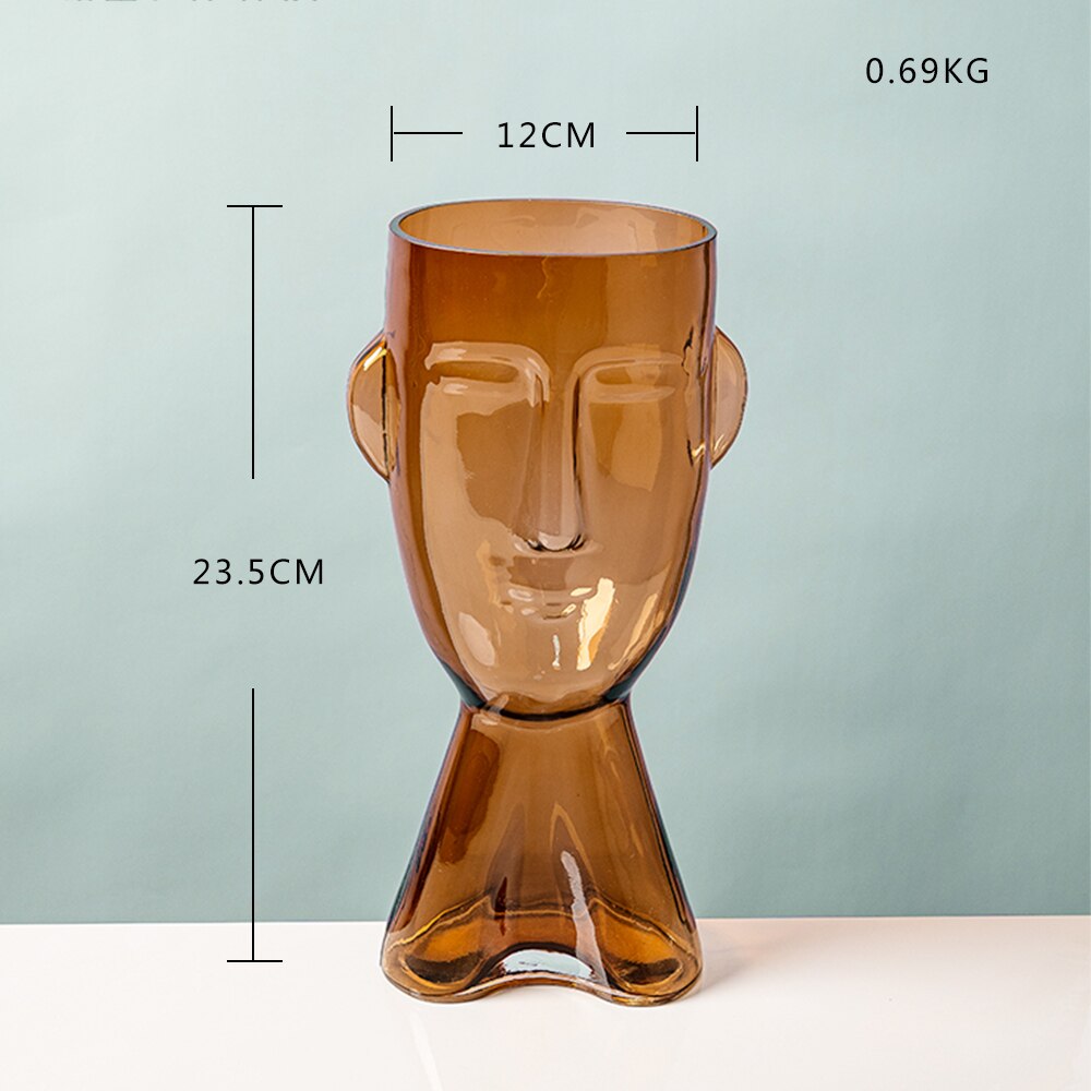 Human Face Glass Vase