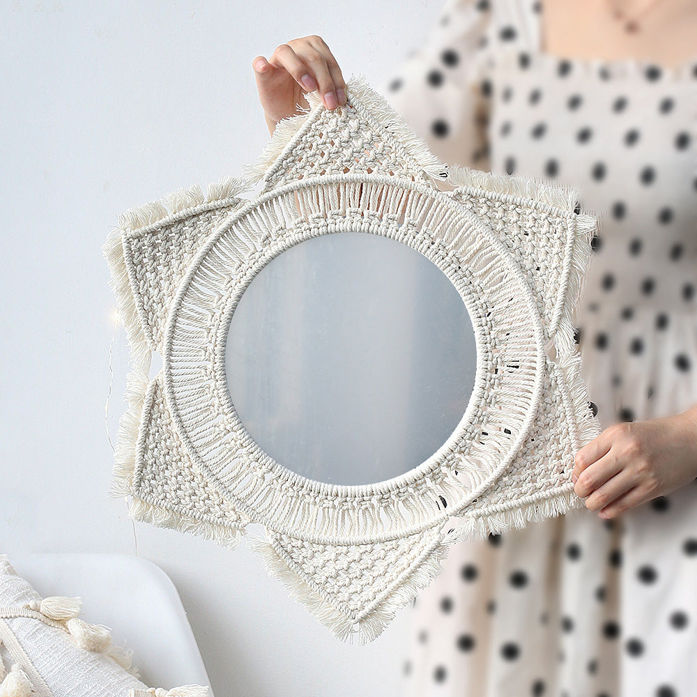 Tapisserie tissée Accessoires pour la maison Miroir décoratif fait main