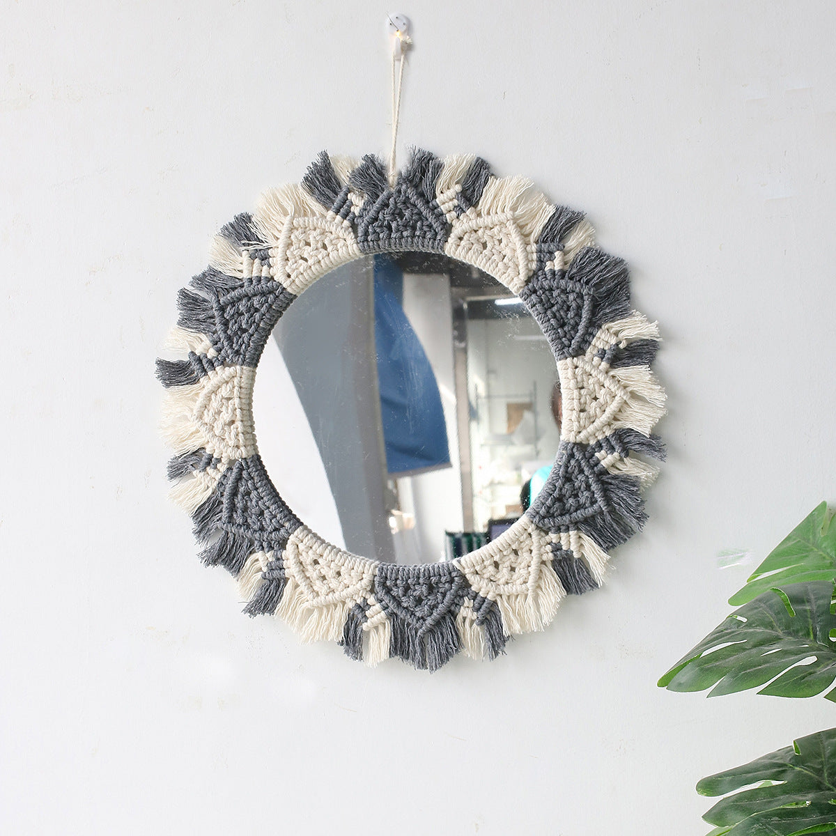 Woven Tapestry Home Accessories Handmade Decorative Mirror