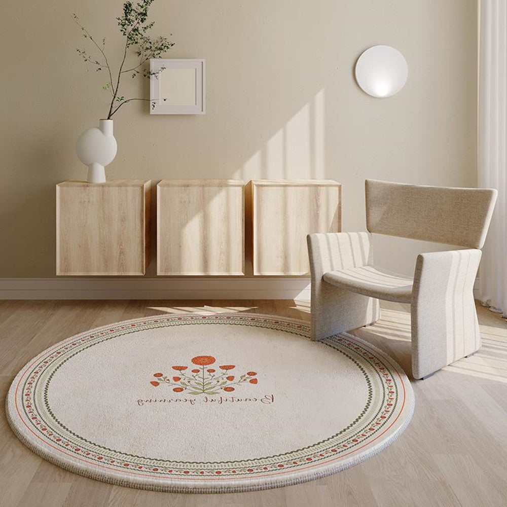 Flowers Round Carpet - Kayluz Home