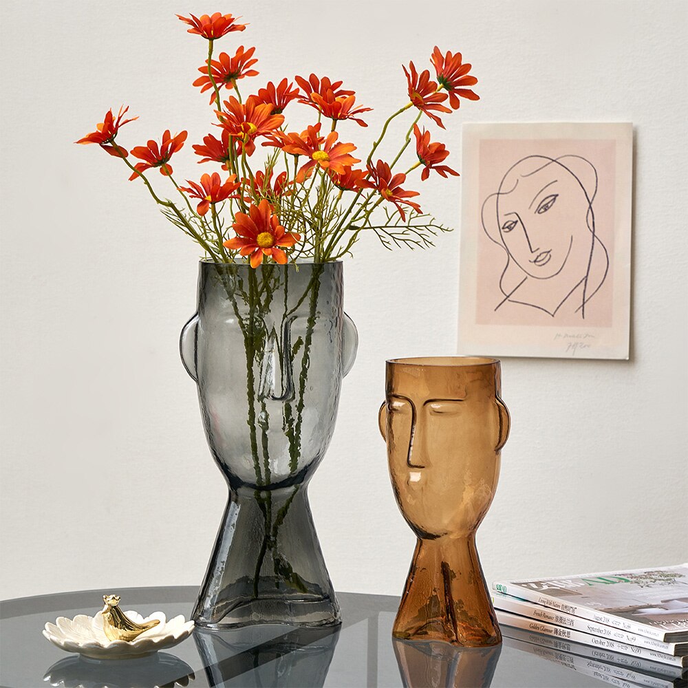 Human Face Glass Vase