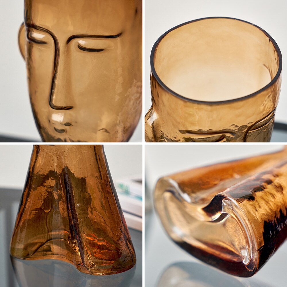 Human Face Glass Vase