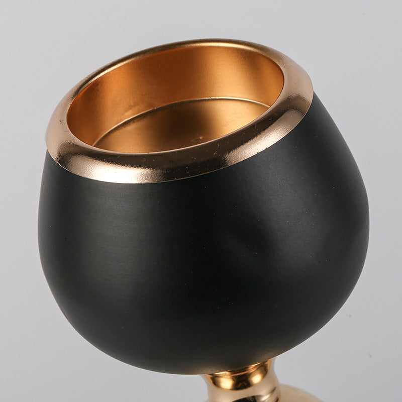 Bullet Candle Holder Black/Gold