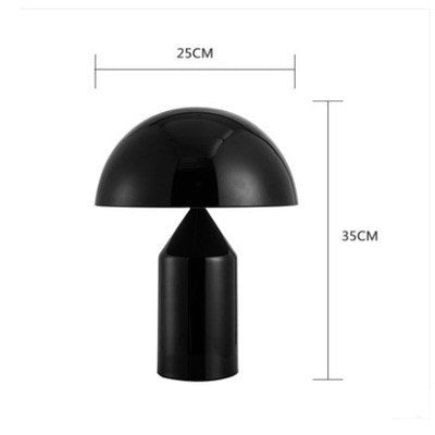 Lampe LED de table champignon en métal doré/blanc/noir