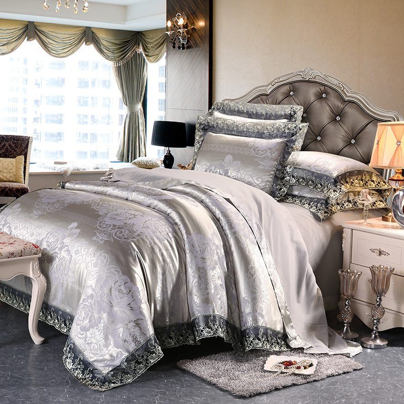 Luxury Silk Four-piece Set Of Satin Jacquard Duvet Cover