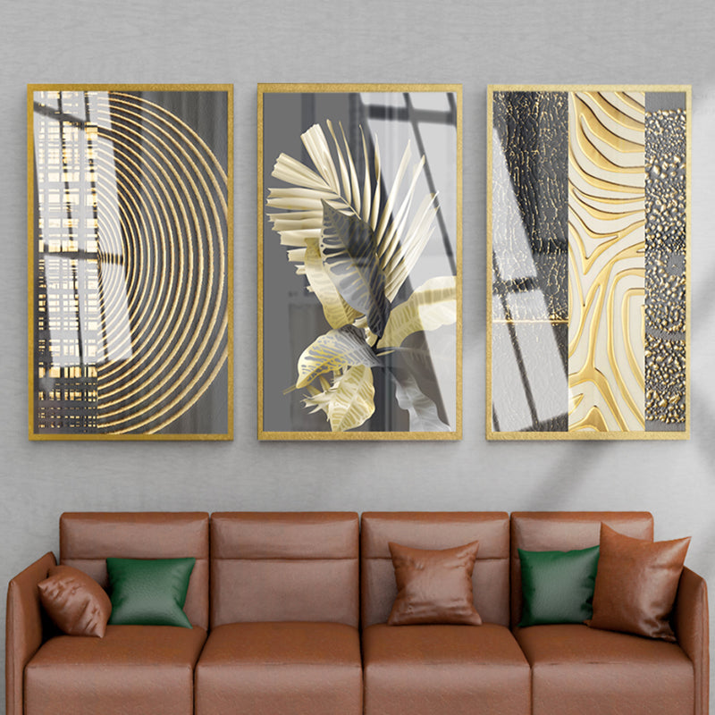 Abstract Golden Paper Poster Canvas Painting