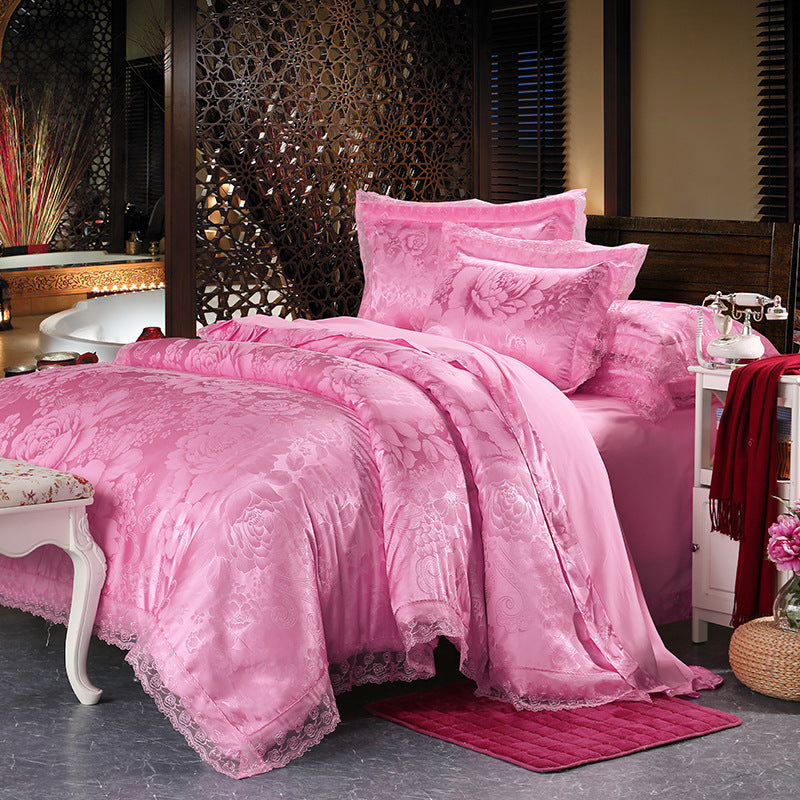 Luxury Silk Four-piece Set Of Satin Jacquard Duvet Cover